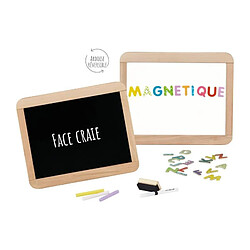 Jeu Jura Ardoise d'écolier en bois - JEUJURA - Double face magnétique : craie et feutre effaçable