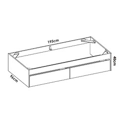 Structure de lit - LAGO - 2 tiroirs - 90 x 190 cm - Blanc / Chene pas cher