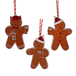 Sass & Belle Gin bonhomme en pain d’épices cintre de Noël (lot de 3)