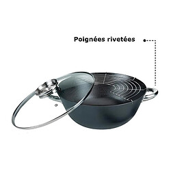 Acheter GSW Wok Multifonction - Fonte - 32 cm - Compatible avec Tous les Feux, y compris Induction 5-piece