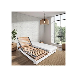 WEBED Ensemble relaxation matelas + sommiers électriques 2x70x190 - Mousse - Ferme - TALCA Fab...