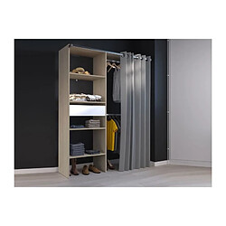 Dressing avec rideau - PARISOT - GARY - Décor Chene - 143,5 x 47,9 x 201,9 cm