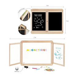 Jeu Jura Tableau mural triptyque magnétique - JEUJURA - Ardoise centrale magnétique, 2 volets fac...