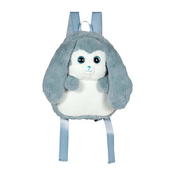 Fluffy Bag - GIPSY TOYS - Sac a dos en peluche - Lapin bleu et blanc 30 cm