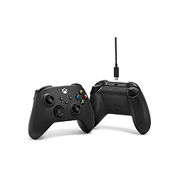 Avis Microsoft Manette de jeu + câble USB-C - Xbox - Sans fil - Noir