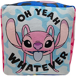 Coussin Cube Premium Disney Lilo & Stitch, Microfibre, 25 x 25 x 25 cm pas cher