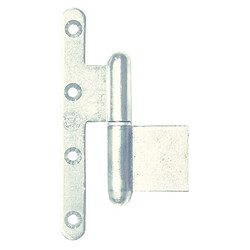 Paumelle mixte La Loutre Sedan® 110x70mm zingué blanc bouts ronds droite JARDINIER MASSARD J534040