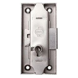 Serrure espagnolette 80x55mm axe 35mm longueur du canon 12mm gauche finition fer DEVISMES 12383 005 G