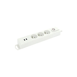 BLOC 3P INT 2XUSB INTER 1.5M BLANC PROFILE - 433030410