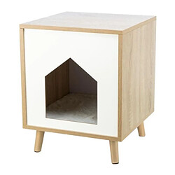 Abri - TRIXIE - Isa - Aspect bois - 40 x 50 x 40 cm - Brun clair / Blanc