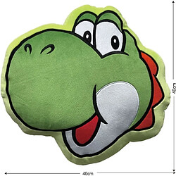 Acheter Coussin 3D - MARIO BROS - Visage de Yoshi - Microfibre - 40 cm
