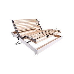 WEBED Ensemble relaxation matelas + sommier électrique 140x190 - Mousse - Ferme - TALCA Fabrication française