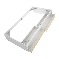 Structure de lit - LAGO - 2 tiroirs - 90 x 190 cm - Blanc / Chene pas cher