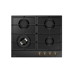 Table de cuisson a gaz - AMICA - 4 foyers - 9,9 x 59 x 52 - PGA6101ApCb RETRO - Noir