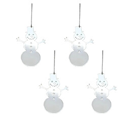 Pluto Bonhomme de neige en argent métal cintre de Noël (lot de 4)