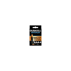 Piles Duracell Pack de 4 piles alcalines AAA Duracell Optimum, 1,5 V LR03