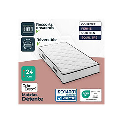 Acheter Matelas 90 x 200 cm - Hauteur 24 cm - 380 ressorts ensachés - 7 zones - Equilibré - réve...