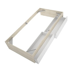 Acheter Structure de lit - LAGO - 2 tiroirs - 90 x 190 cm - Blanc / Chene