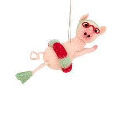 BATELA Cochon en feutre Cintre de Noël