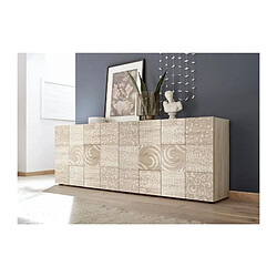 Buffet - MIRONA - 4 portes - Chene Samoa avec serigraphie - 241 x 43 x 84 cm