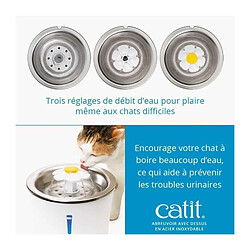 Acheter Cat-it Fontaine à Eau pour Chats Catit Flower - 3 L - Dessus en Acier Inoxydable - Avec LED