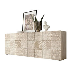 Buffet - MIRONA - 4 portes - Chene Samoa avec serigraphie - 241 x 43 x 84 cm