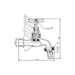 Robinet d arrosage à potence 1 2 bec 3 4 GARIS 161520