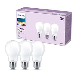 Ampoule LED - PHILIPS - Classic - 60 W - A60 E27 - Blanc chaud - Non dimmable x 3
