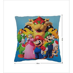 Acheter Coussin Double Face - MARIO BROS - Mario et ses amis - Microfibre - 40 x 40 cm