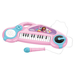 Lexibook Piano électronique pour enfants Gabby et la maison magique avec effets lumineux et microphone - 24 touches