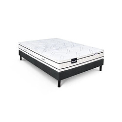 Ensemble matelas sommier 140x190 marque DUNLOPILLO - Hauteur 20 cm - Ressorts ensachés -...