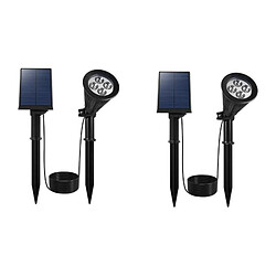 Spot solaire projecteur 2 en 1 a piquer ou a fixer - LUMISKY - SPIKY AWAY W34 - H42 cm - LED blanc