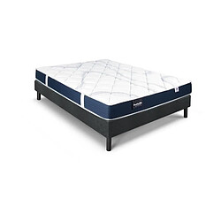 Ensemble matelas sommier 140x190 marque DUNLOPILLO - Hauteur 18 cm - Mousse Aérial - Sou...
