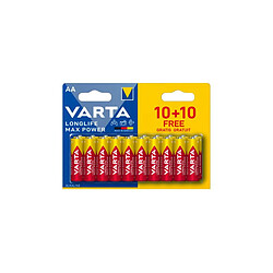 Blister de 20 piles Longlife Max Power AA LR06 VARTA 4706101490