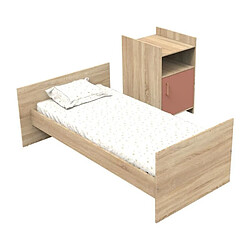 Lit combiné - 120 x 60 cm - Evolutif en 90 x 190 cm - CHARLIE - SAUTHON - Terracotta pas cher