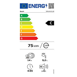 Lave-vaisselle 60cm 14 couverts 46db tout intégrable - SMV4HVX14E - Ser4 - BOSCH