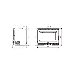 Insert a bûches - INVICTA - Sirocco turbo - 8 KW - En fonte - Bûches 58 cm max