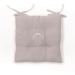 Acheter Assise matelassée - TODAY - CHARME - Chambray x Petite Broderie Berenice - 40 x 40 cm