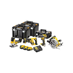 Pack 4 outils 3x5Ah 18V Dewalt DCK480P3T-QW dans 3 coffrets T-STACK