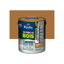 Peinture bois - RIPOLIN - 8001 - Ton Bois - Satiné - 2,5L