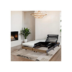 WEBED Ensemble relaxation Matelas + sommier 2x80x200cm MERIDA - Chene clair - 14cm - Ferme