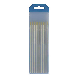 lot de 10 électrodes lanthane WL15 GYS/Taille:Ø 2.4 mm Lot de 10 électrodes tungstène WL15 GYS Ø 2,4 mm - longueur 150 mm - extrémité or