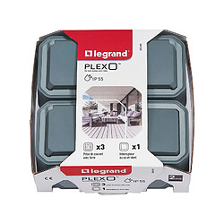 PLEXO GRIS LOT 3 PRISES ET 1 INTER. LEGRAND - 200492