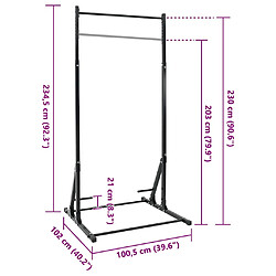 vidaXL Station de barre de traction Noir 100,5 x 102 x 234,5 cm pas cher