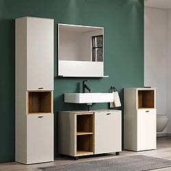 Acheter Mes Ensemble de salle de bain 4 meubles beige et chêne clair - AMAZA