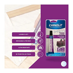 Avis Cyanolit Colle spéciale tissu - Transparent