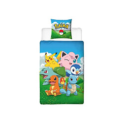 Pokémon - Parure de lit Pikachu et amis - Bleu - 140 x 200 cm
