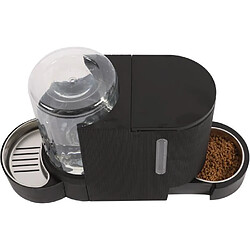 M-Pets Distributeur d'eau et de nourriture M.PETS DUPLO 1,3 kg/3 L - 40 x 16,2 x 29,1 cm - Noir