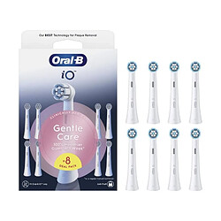 Oral B Brossettes - ORAL-B - iO refills Gentle Care - Pack de 8 - Blanc