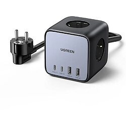 Cube multiprise UGREEN 65 W Gris anodisé et Noir